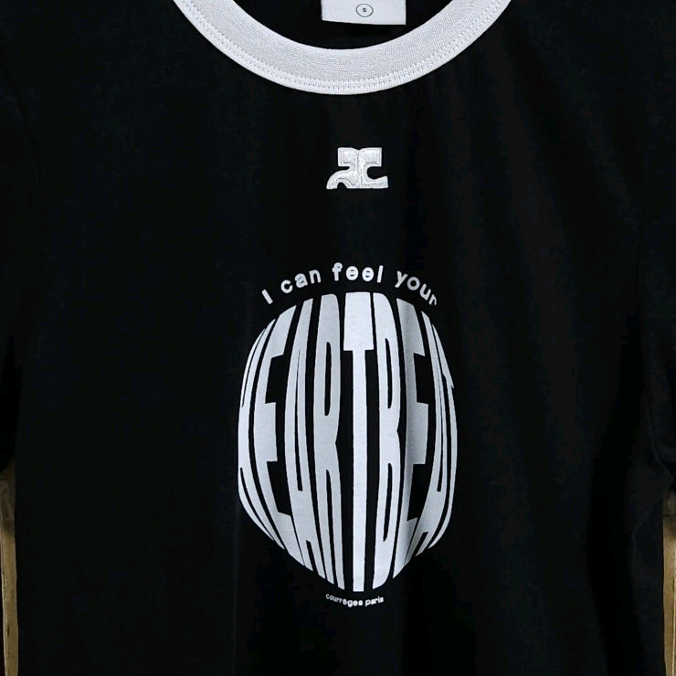 여성44 Courreges 꾸레쥬 링거 반팔 티셔츠 이미지