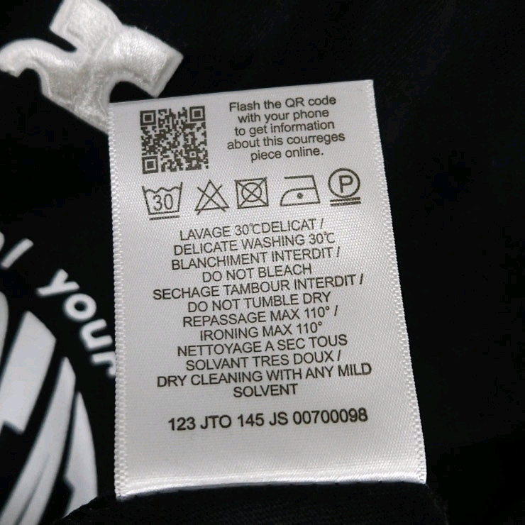 여성44 Courreges 꾸레쥬 링거 반팔 티셔츠 이미지