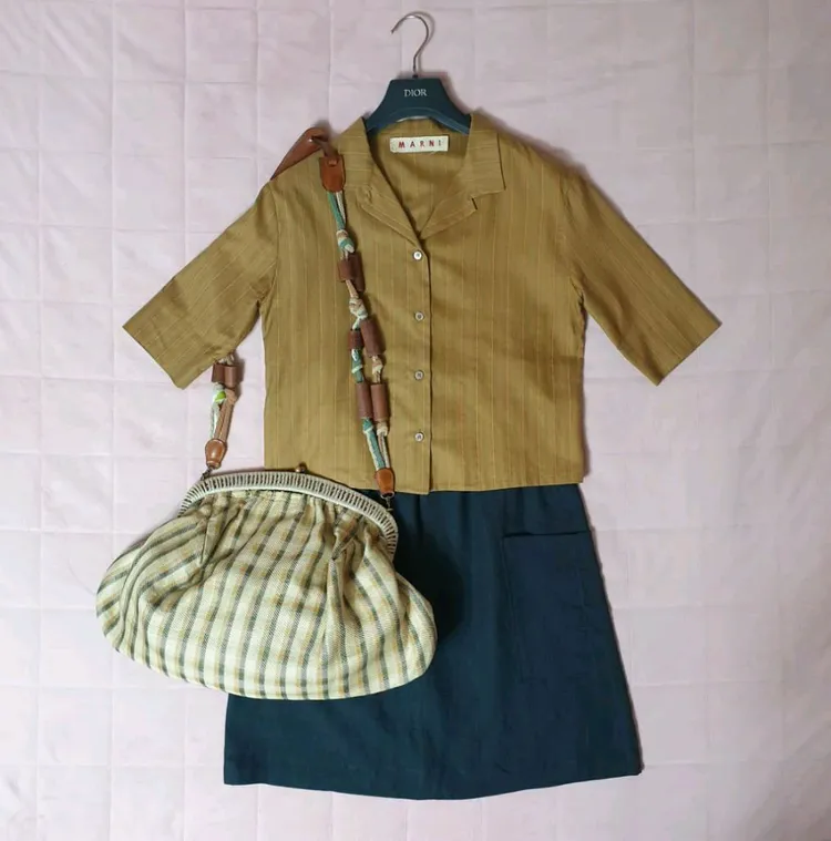 A.P.C 아페쎄 인디고 린넨 100% 카고 미니스커트 S(55) 이미지