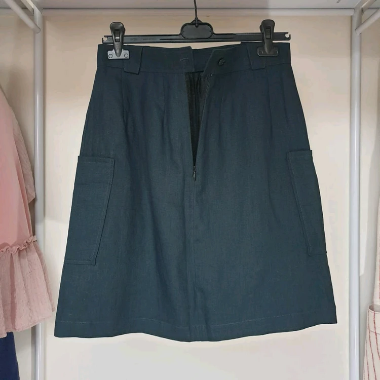 A.P.C 아페쎄 인디고 린넨 100% 카고 미니스커트 S(55) 이미지