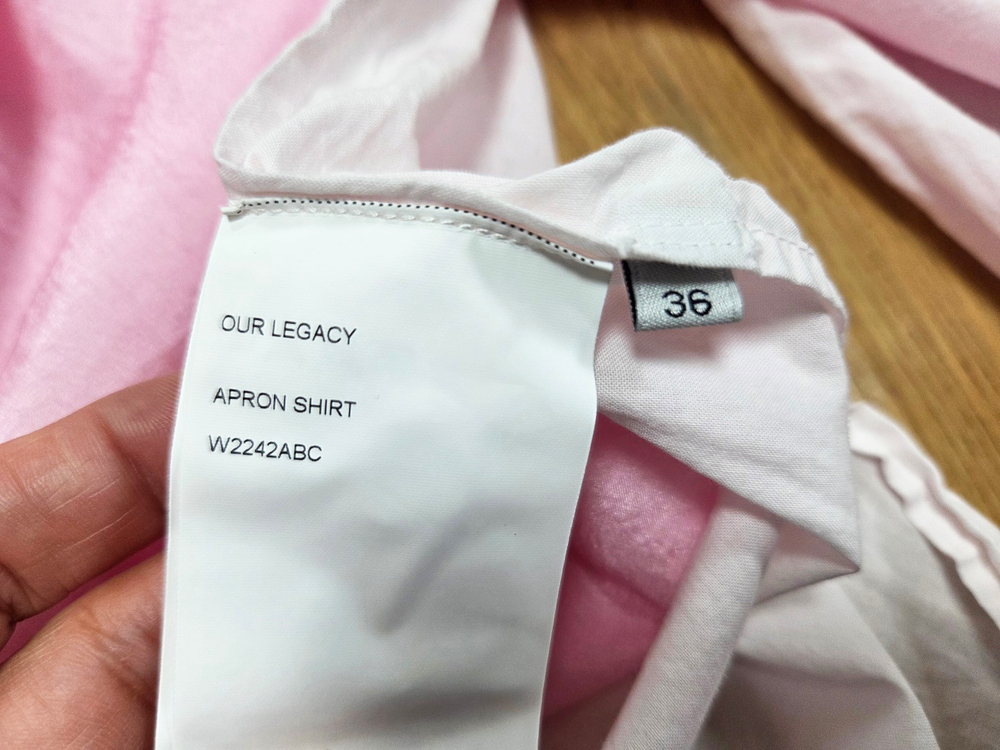 아워레가시(OUR LEGACY) 에이프런 핑크 코튼실크 셔츠 프리사이즈 이미지