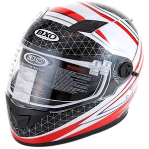 MXO 스피드 블랙앤드레드 선글라스 풀페이스헬멧(XXL)+인이어 마이크+뿔 모양 데칼+파우치+MXO박스 이미지