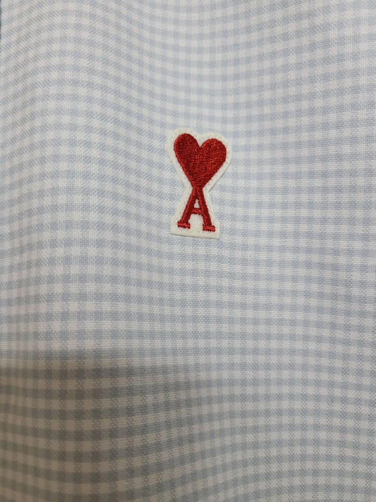 아미 깅엄 스몰하트 자수 셔츠 39 이미지