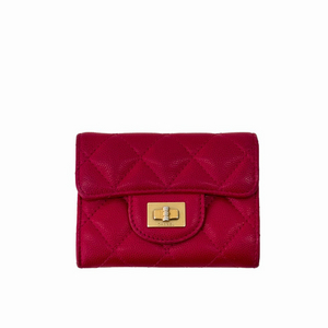 Chanel 샤넬 여성 2.55 빈티지 캐비어 똑딱이 플랩 카드 지갑 이미지