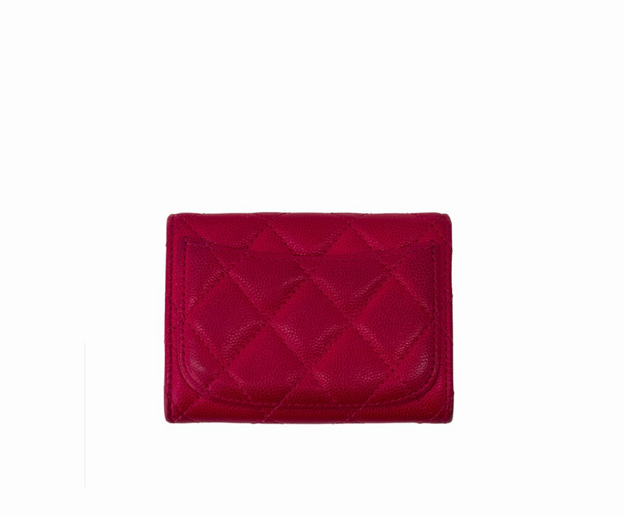 Chanel 샤넬 여성 2.55 빈티지 캐비어 똑딱이 플랩 카드 지갑 이미지