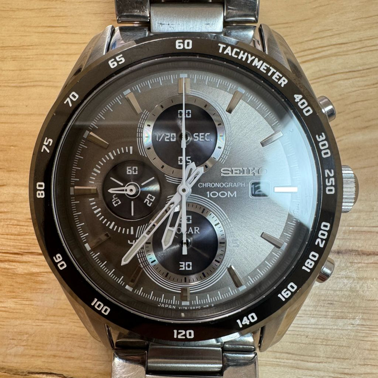 세이코 [SEIKO] 풀메탈 솔라 크로노그래프 손목시계 (S급) 이미지