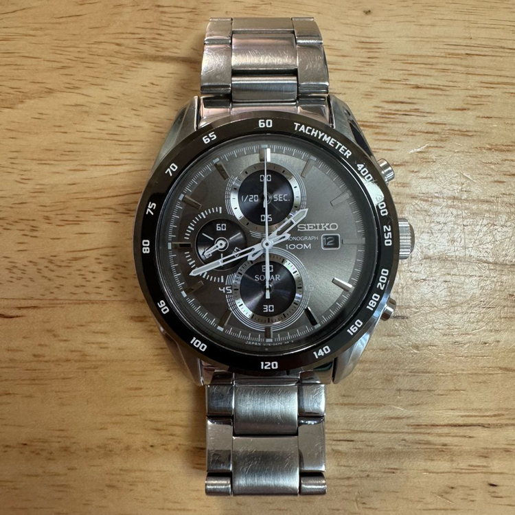 세이코 [SEIKO] 풀메탈 솔라 크로노그래프 손목시계 (S급) 이미지