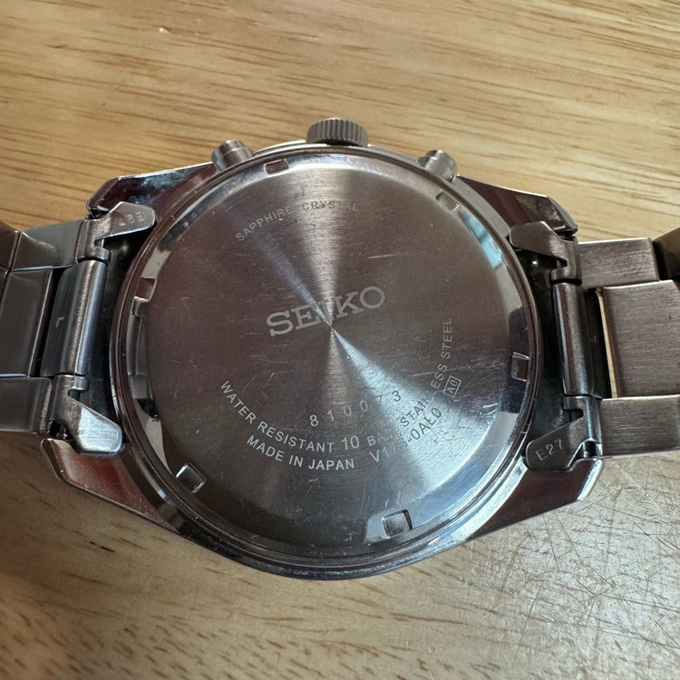 세이코 [SEIKO] 풀메탈 솔라 크로노그래프 손목시계 (S급) 이미지