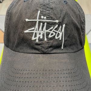 스투시 바이오 워시드 빅 로고 로우 프로 캡 차콜 이미지