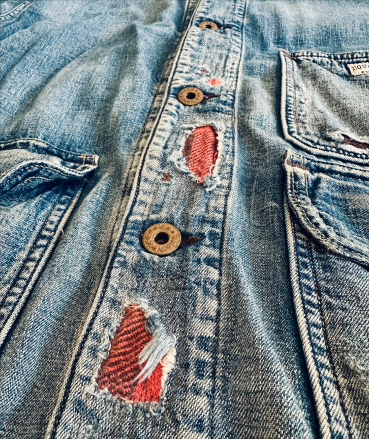 RRL 더블알엘 23FW 리페어드 캠튼 데님 워크 자켓 L사이즈 신품급 이미지