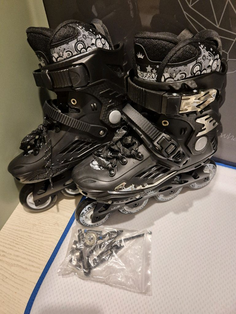 휠러스 원처 인라인스케이트 어린이 아동 초등학생 용 220사이즈 블랙 이미지