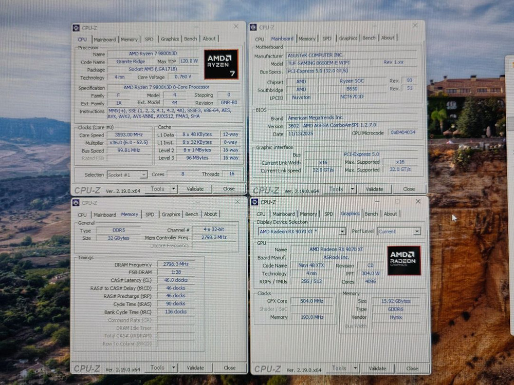 AMD 라이젠 9800x3d, 라데온9070xt 등 컴퓨터 본체 판매 이미지