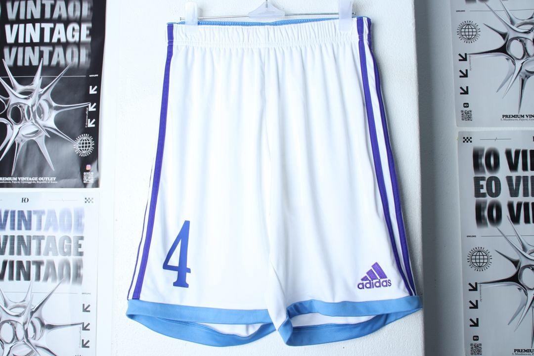 (M-L) 아디다스 반바지 팬츠 축구 기능성 화이트 이미지