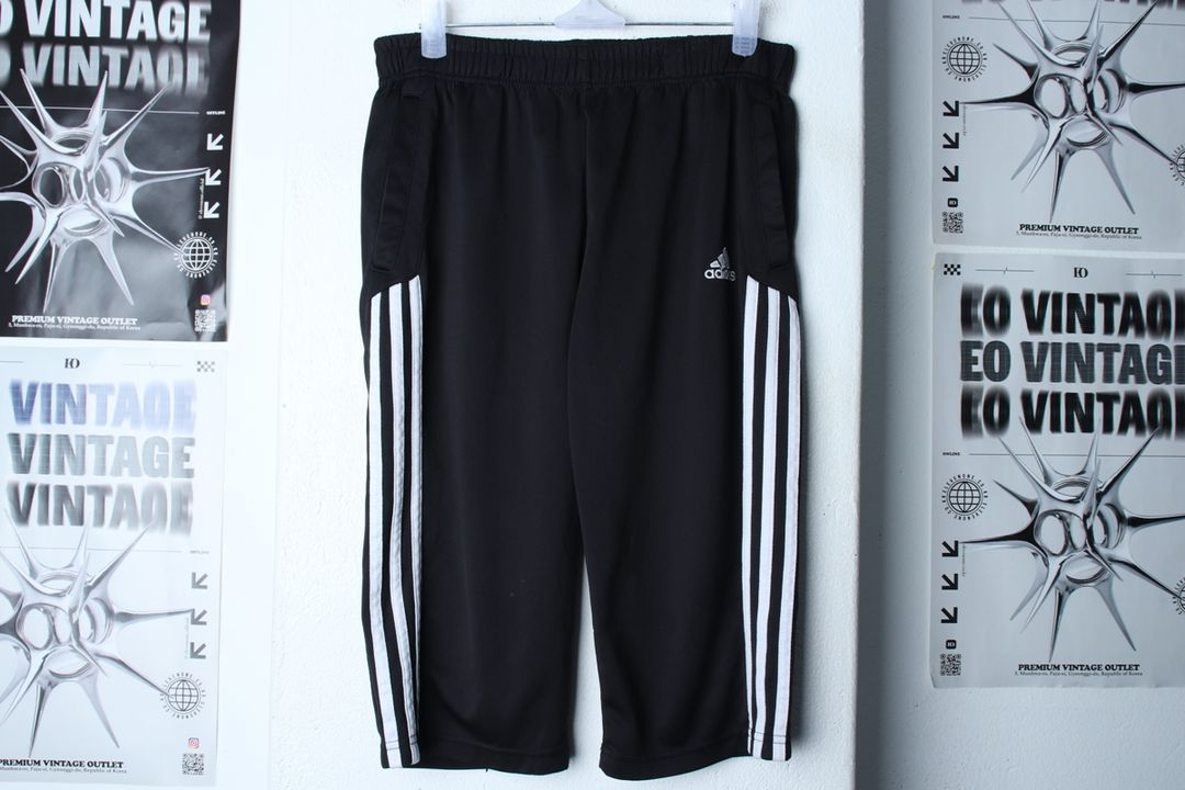 (M-L) 아디다스 반바지 팬츠 축구 밴딩 블랙 이미지