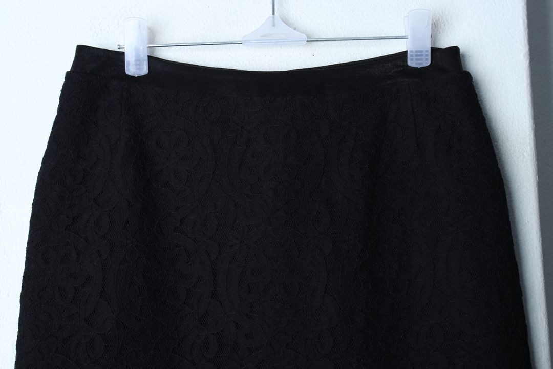 W(S) 타임 스커트 치마 한섬 H라인 매쉬 블랙 이미지