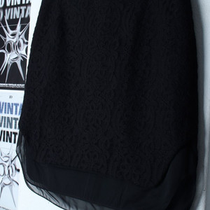 W(S) 타임 스커트 치마 한섬 H라인 매쉬 블랙 이미지