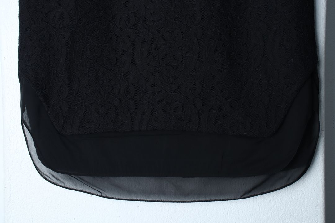 W(S) 타임 스커트 치마 한섬 H라인 매쉬 블랙 이미지