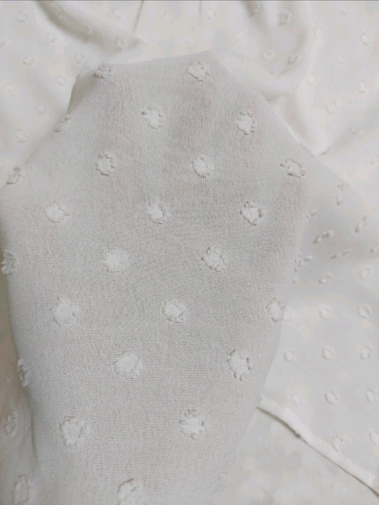 펀칭 레이스 반팔 블라우스 77사이즈 (새상품) 이미지