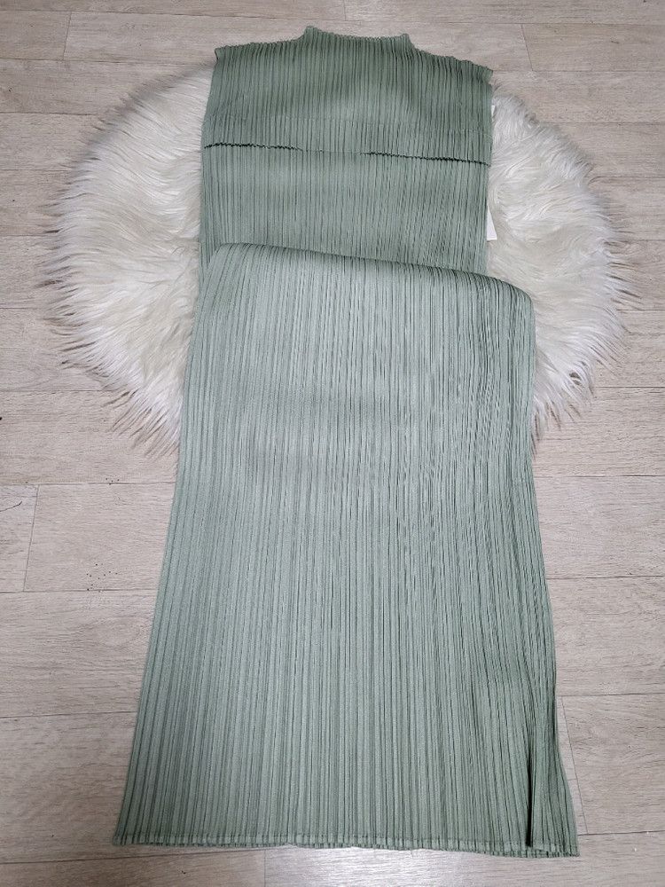 이세이미야케 플리츠플리즈 원피스 6월 먼슬리 원피스 파스텔 그린 3사이즈 이미지