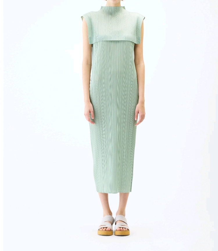 이세이미야케 플리츠플리즈 원피스 6월 먼슬리 원피스 파스텔 그린 3사이즈 이미지