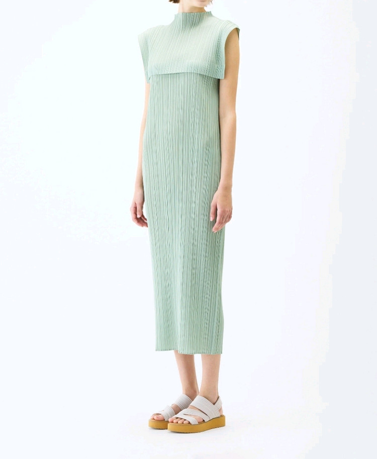 이세이미야케 플리츠플리즈 원피스 6월 먼슬리 원피스 파스텔 그린 3사이즈 이미지
