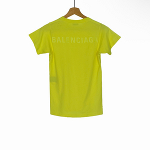 [XS] 발렌시아가 여성 자수 로고 백로고 반팔 티셔츠 형광 옐로우 이미지