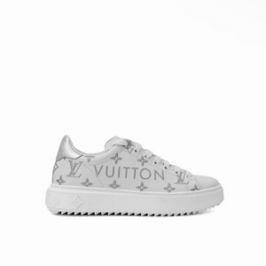 [37.5] 루이비통 여성 타임아웃 모노그램 로우탑 스니커즈 화이트 실버 이미지