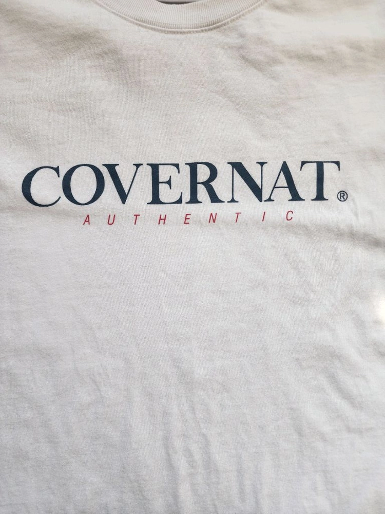 COVERNAT 커버낫 화이트 반팔 티셔츠 팜. M(100)사이즈 이미지