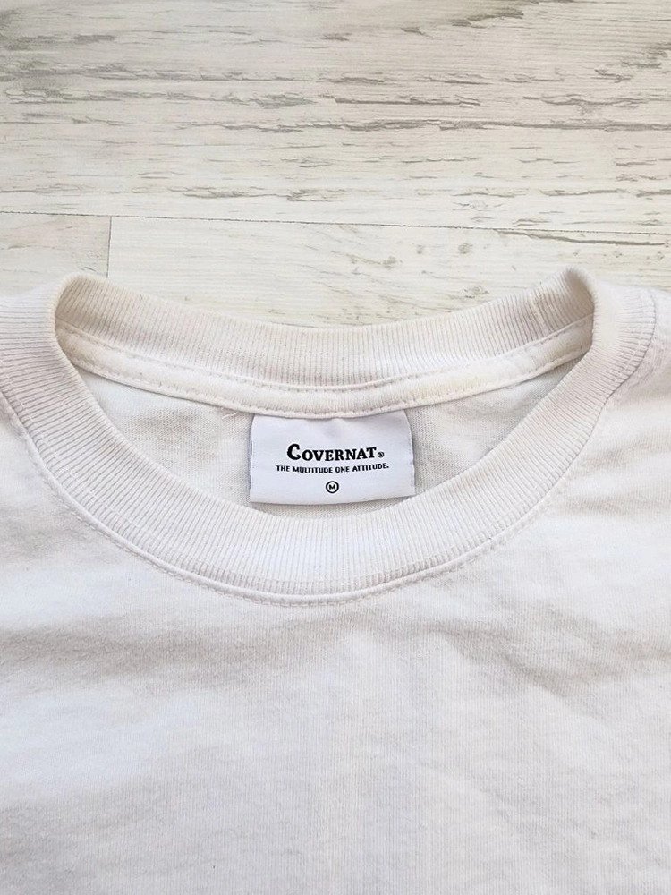 COVERNAT 커버낫 화이트 반팔 티셔츠 팜. M(100)사이즈 이미지