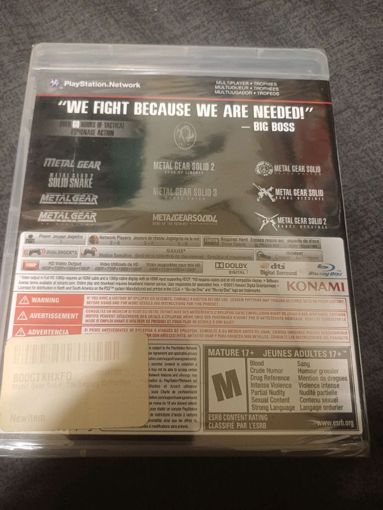 ps3 메탈기어 솔리드 레거시 컬렉션 북미판 새제품 이미지