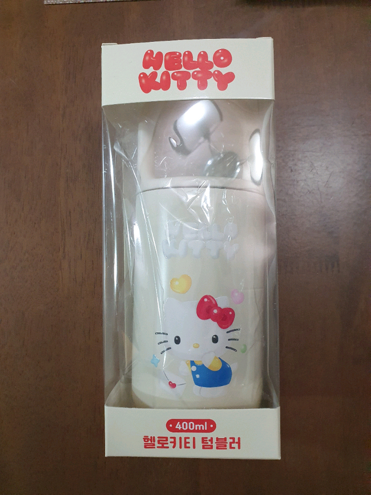 헬로키티 텀블러 3종 세트 (400ml 2개, 600ml 1개)+사각 키캡키링 일괄판매 이미지