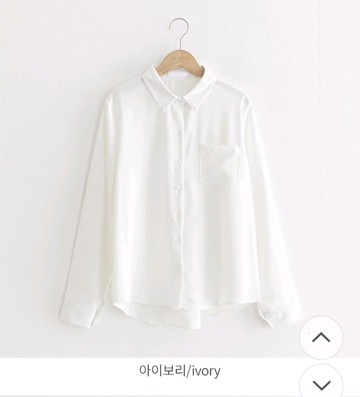 저스트원 링클프리 셔츠 블라우스 아이보리 L사이즈 이미지