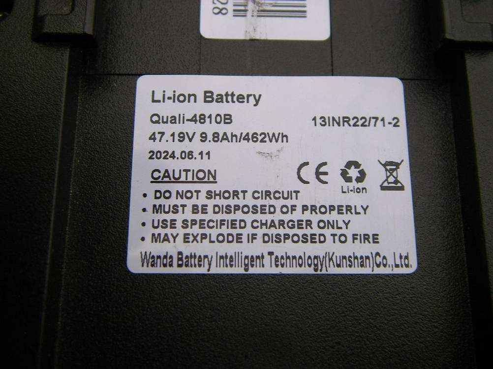 퀄리 엑스트론 전기자전거 배터리 48V 10Ah (중고) 이미지