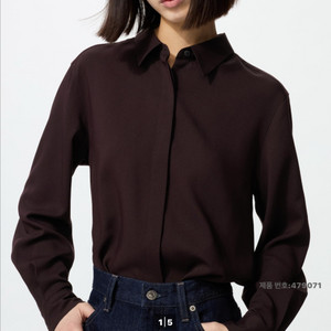 (마지막가격)(새상품)유니클로 레이온 블라우스(다크브라운, 올리브) 이미지