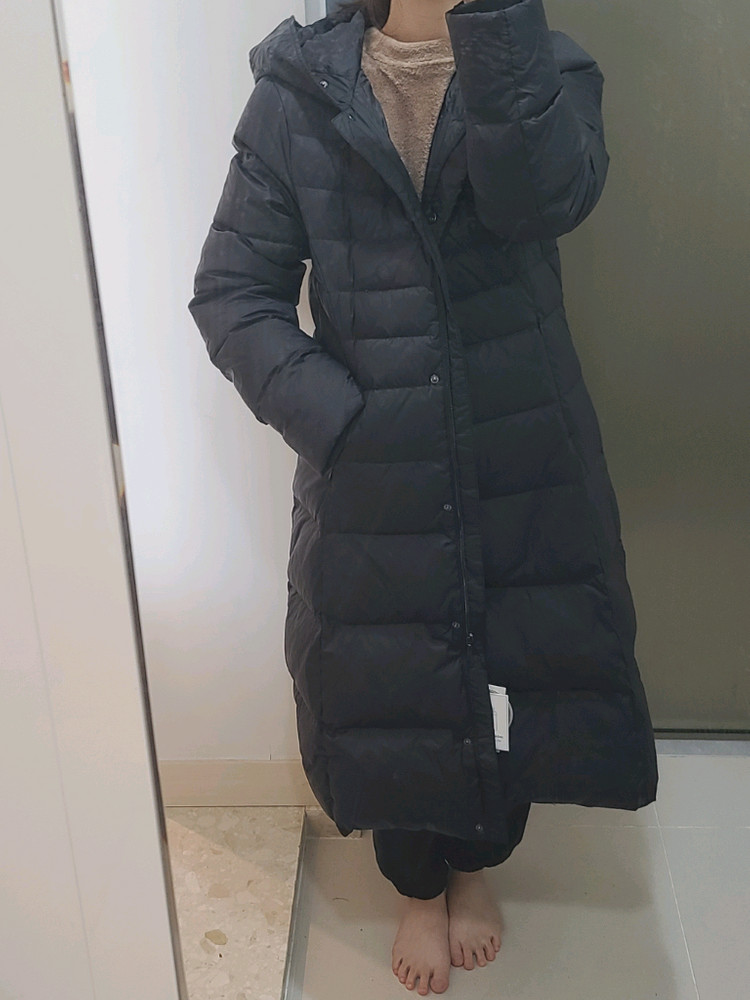 여성 Cacharel Paris 까사렐 구스다운 후드 롱패딩 경량 겨울 아우터 77 / 자라 지컷 오일릴리 랑방 이미지