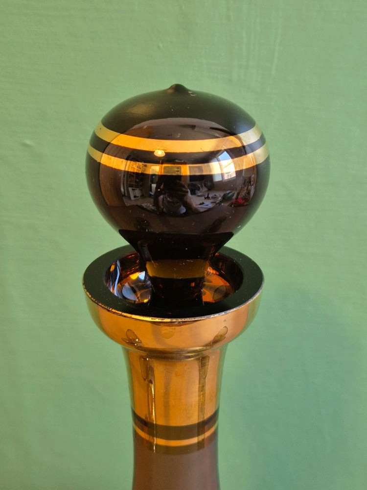 엔틱 체코 보헤미아 크리스탈 디캔더와 잔4개 가격 이미지