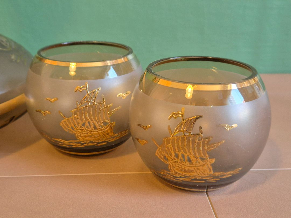 엔틱 체코 보헤미아 크리스탈 디캔더와 잔4개 가격 이미지