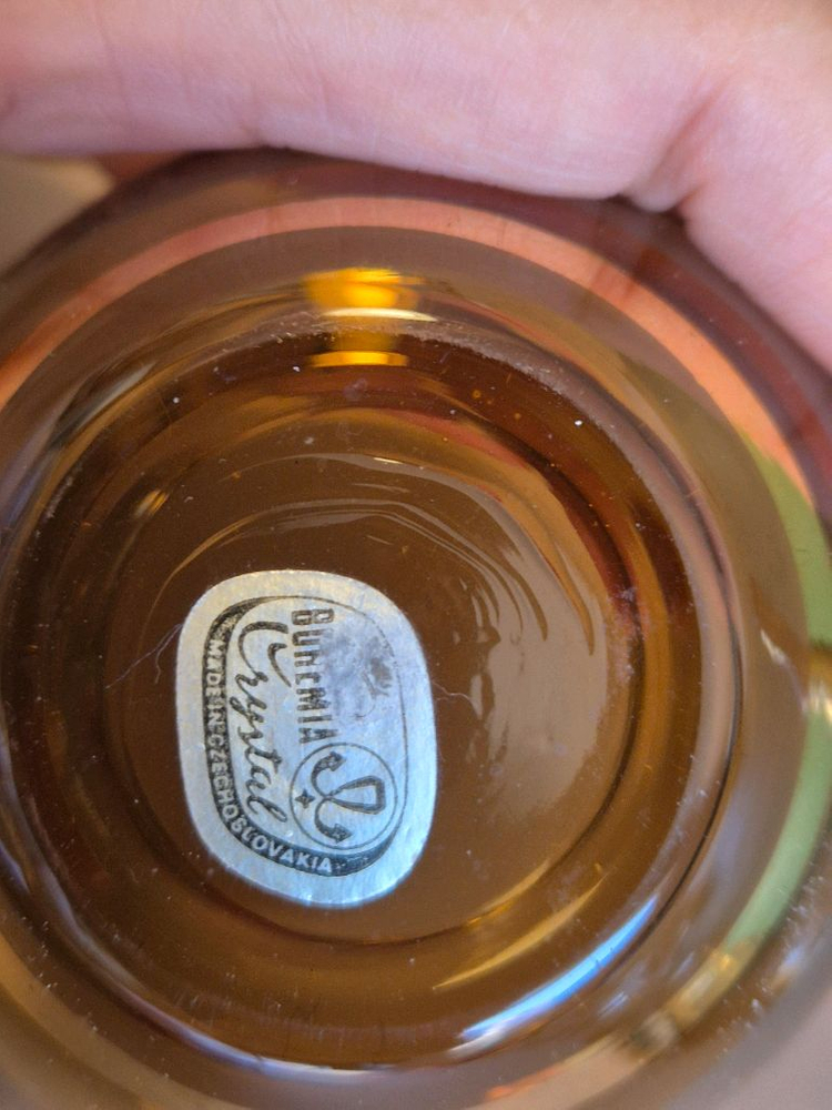 엔틱 체코 보헤미아 크리스탈 디캔더와 잔4개 가격 이미지