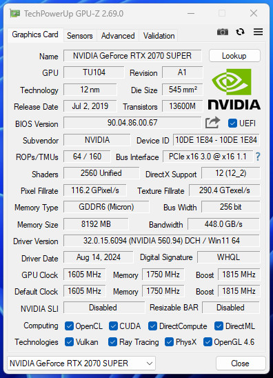 이엠텍 XENON 지포스 RTX 2070SUPER TURBO JET 8G 이미지