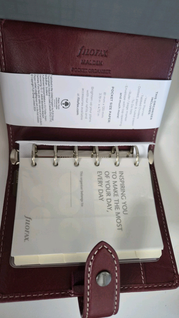 파일로팩스 포켓 사이즈 버건디 A7 다이어리 이미지