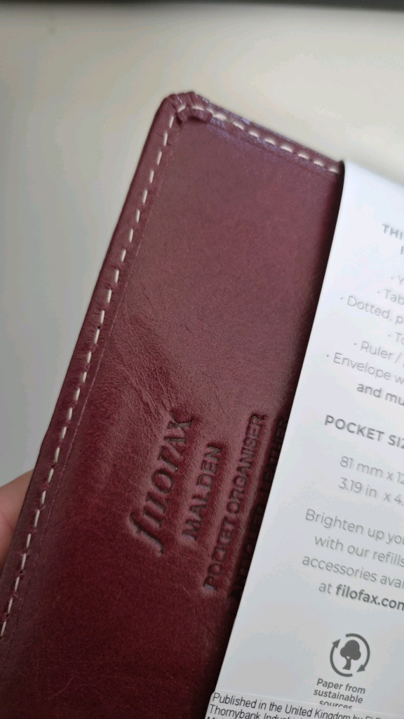 파일로팩스 포켓 사이즈 버건디 A7 다이어리 이미지