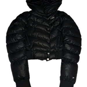 (공홈품절)애즈온 y2k 크롭 숏 푸퍼 자켓 블랙 이미지