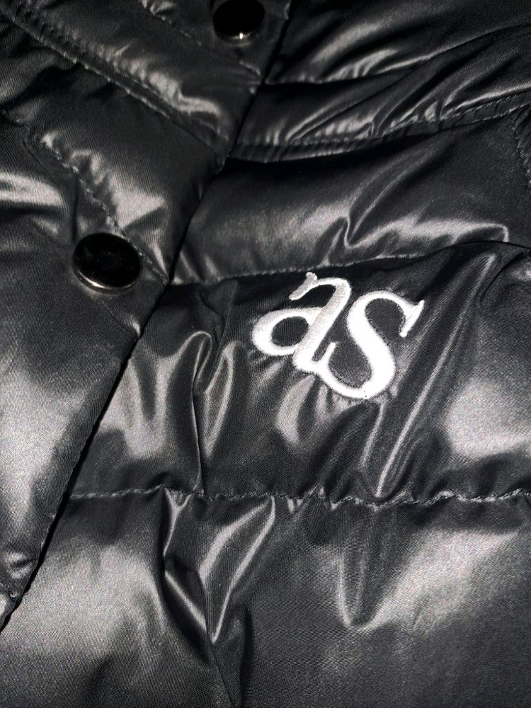 (공홈품절)애즈온 y2k 크롭 숏 푸퍼 자켓 블랙 이미지