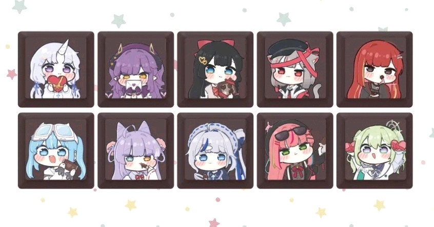 스텔라이브 발렌타인 머그컵 세트,키캡 이미지