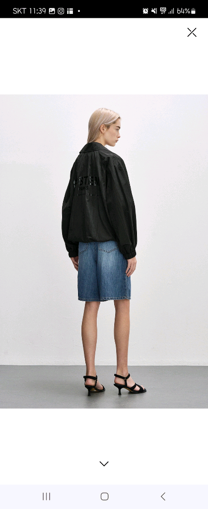 시스템 백 레터링 드로우스트링 블랙 점퍼 이미지