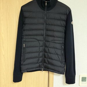 [L] 22 / 23 몽클레어 트리콧 울 가디건 니트패딩 블랙 이미지