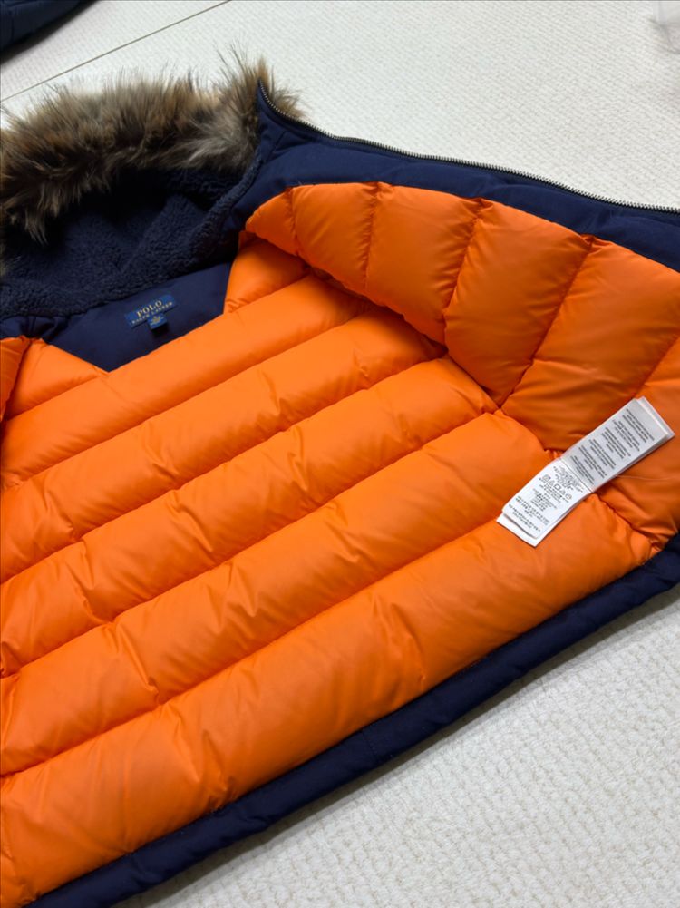 폴로 랄프로렌 키즈 후드 다운 파카 오리털 패딩 점퍼 5T 사이즈 이미지