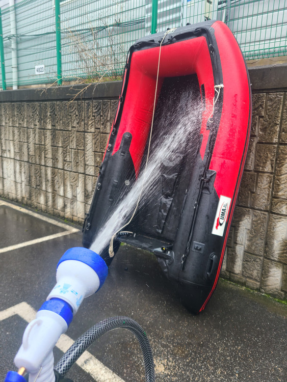 무면허 고무보트 세트 팝니다.(쿠마 280(알류미늄)보트,머큐리 4.9마력) 이미지