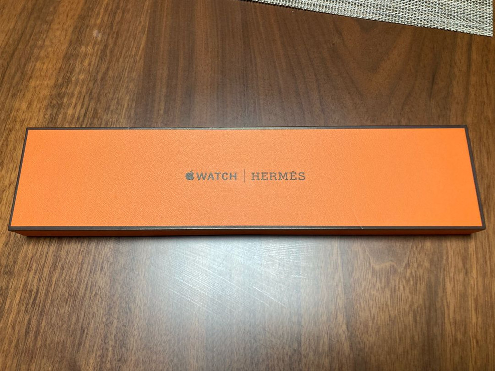 애플워치 에르메스 45mm화이트 가죽 스트랩 이미지