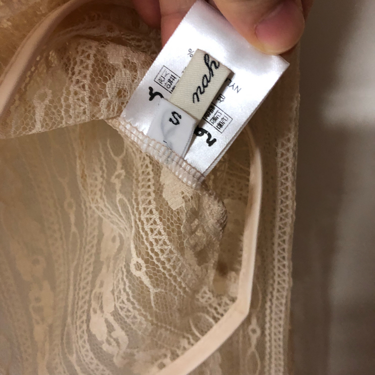 나흐나흐 리본타이 제작 레이스 블라우스 시스루 이미지